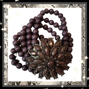 AVENUE ☆ GRAY ☆ PLUS SIZED ☆ STRETCH BRACELET ☆ NEW w/TAG